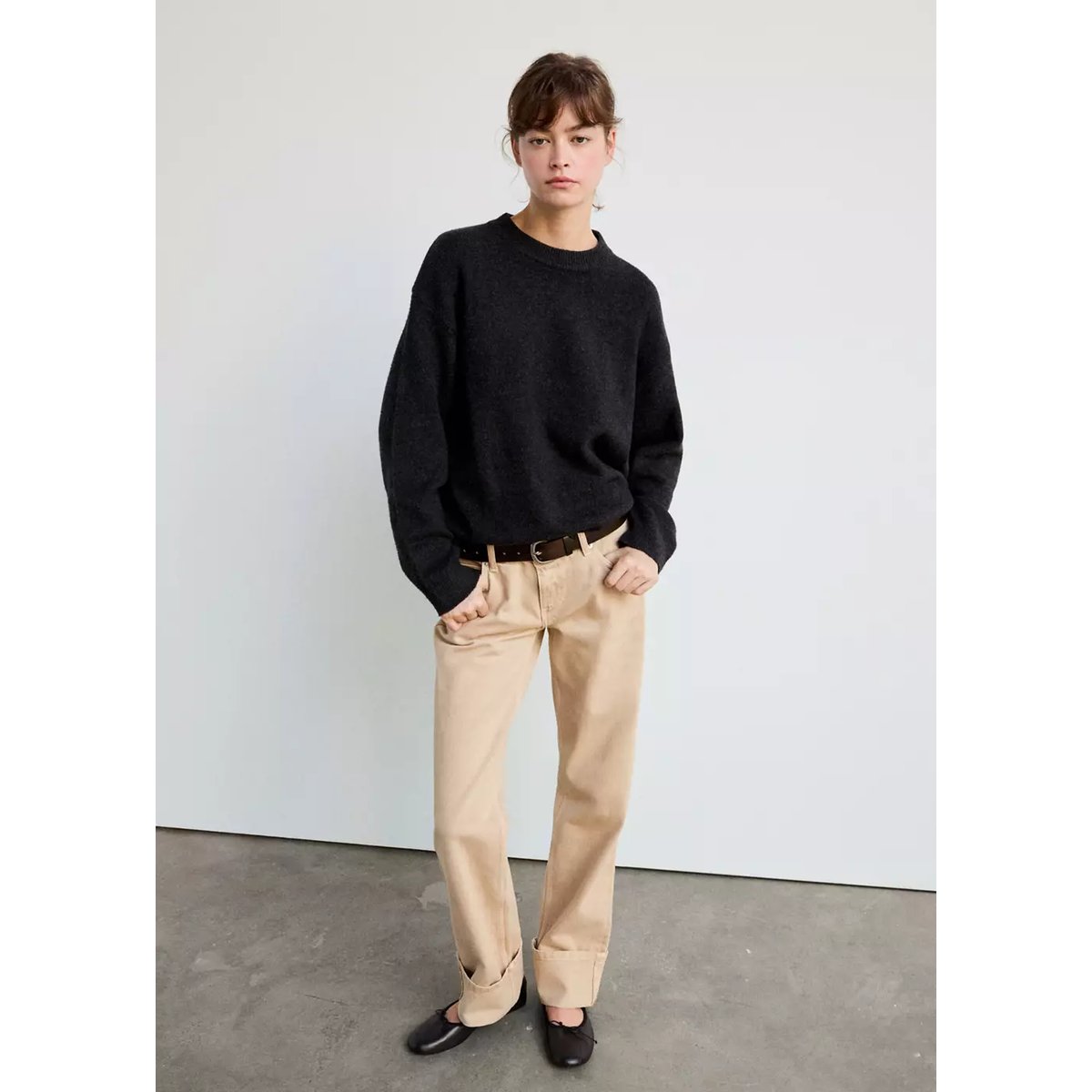 Jean droit taille basse sable, MANGO
