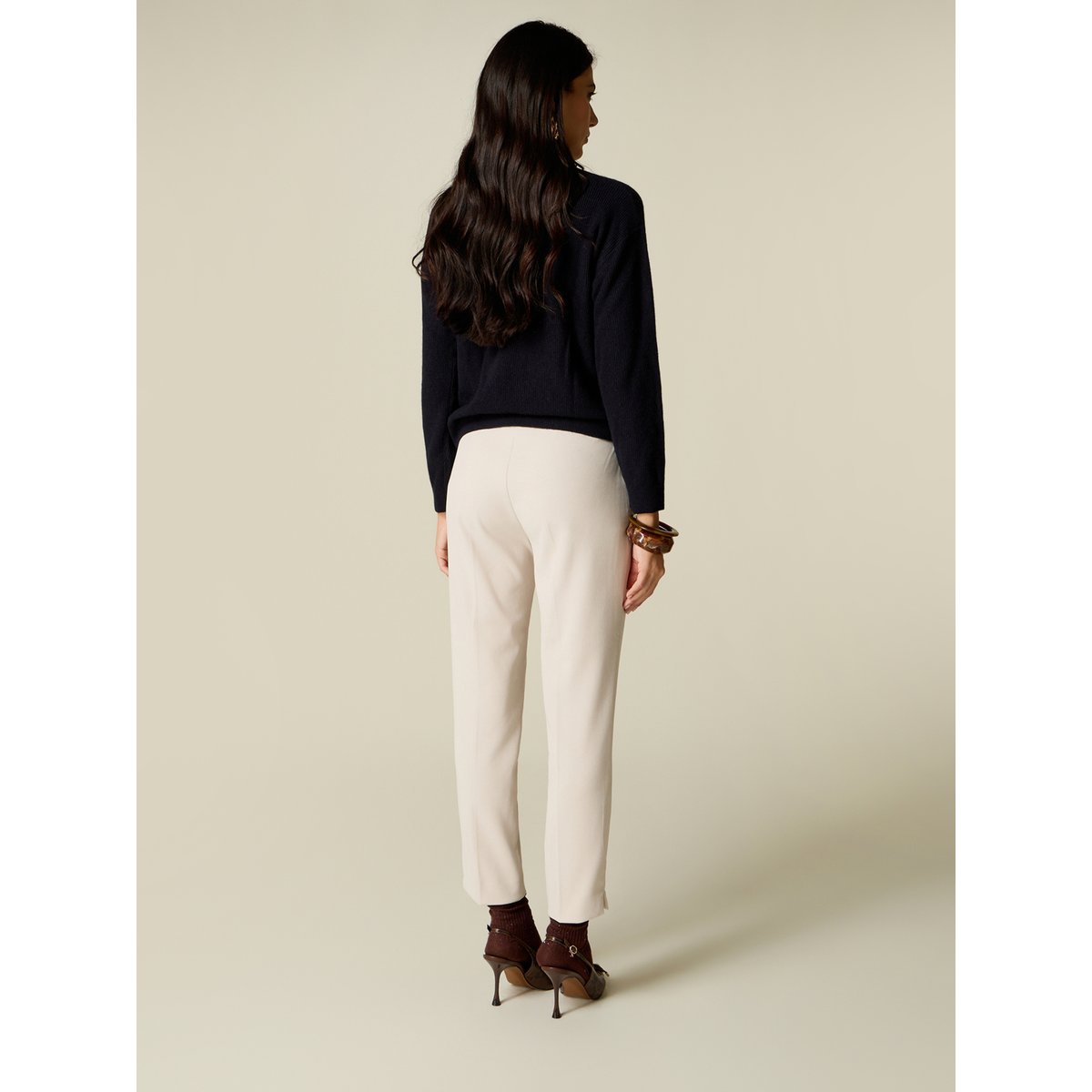 Pantalon cigarette beige, OLTRE