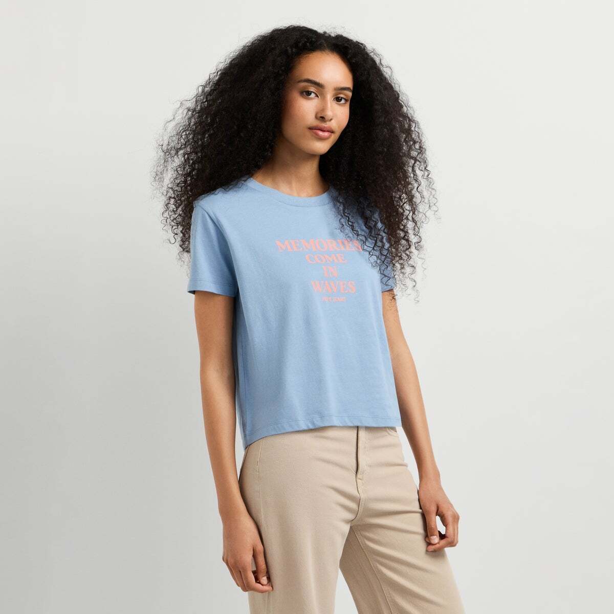 T-Shirt Avec Texte Imprimé bleu azur, PEPE JEANS