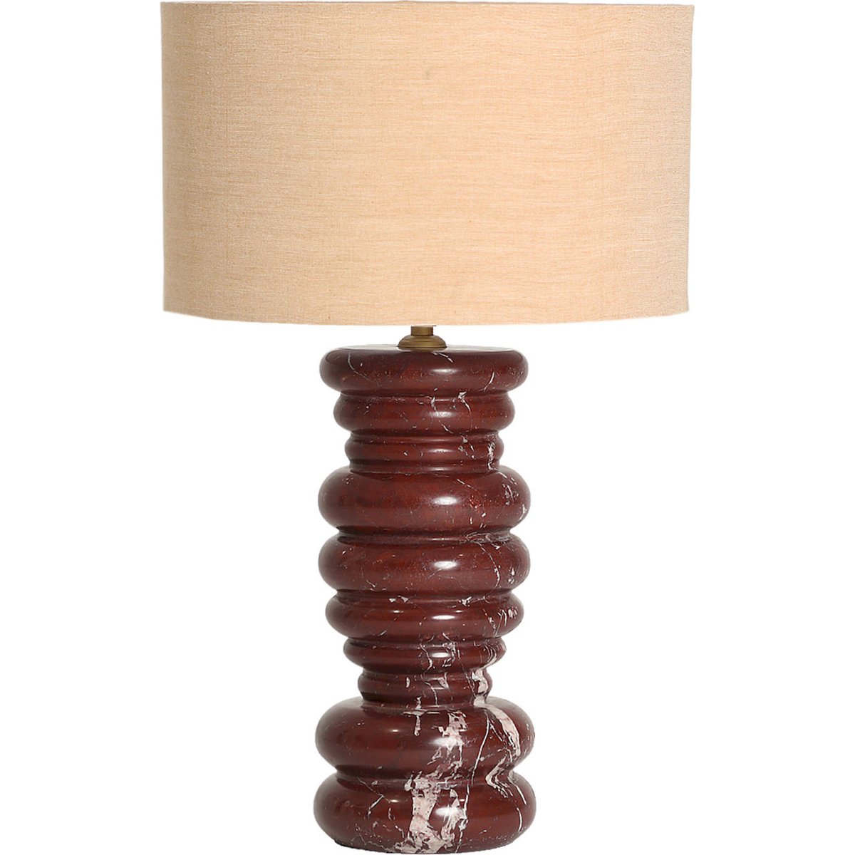 Lampe à poser en marbre VACIO bordeaux veiné et beige, RECOLLECTION