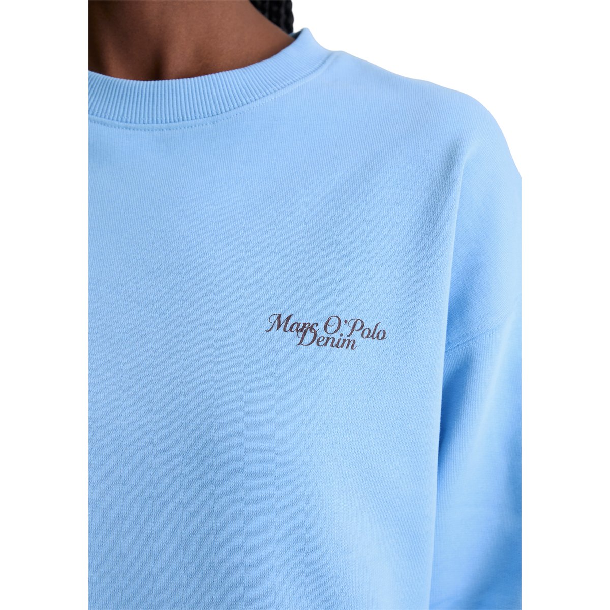 Sweat-shirt oversize en French Terry doux bleu moyen, MARC O’POLO DENIM