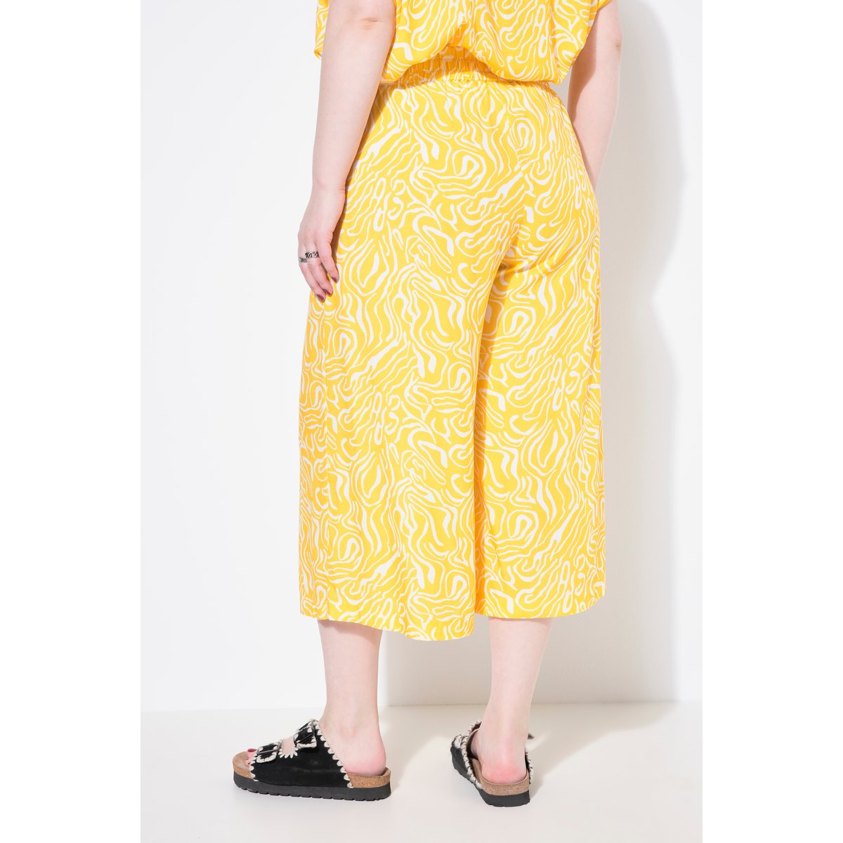 Jupe-culotte coupe Wide Legs, imprimé vagues mangue, STUDIO UNTOLD