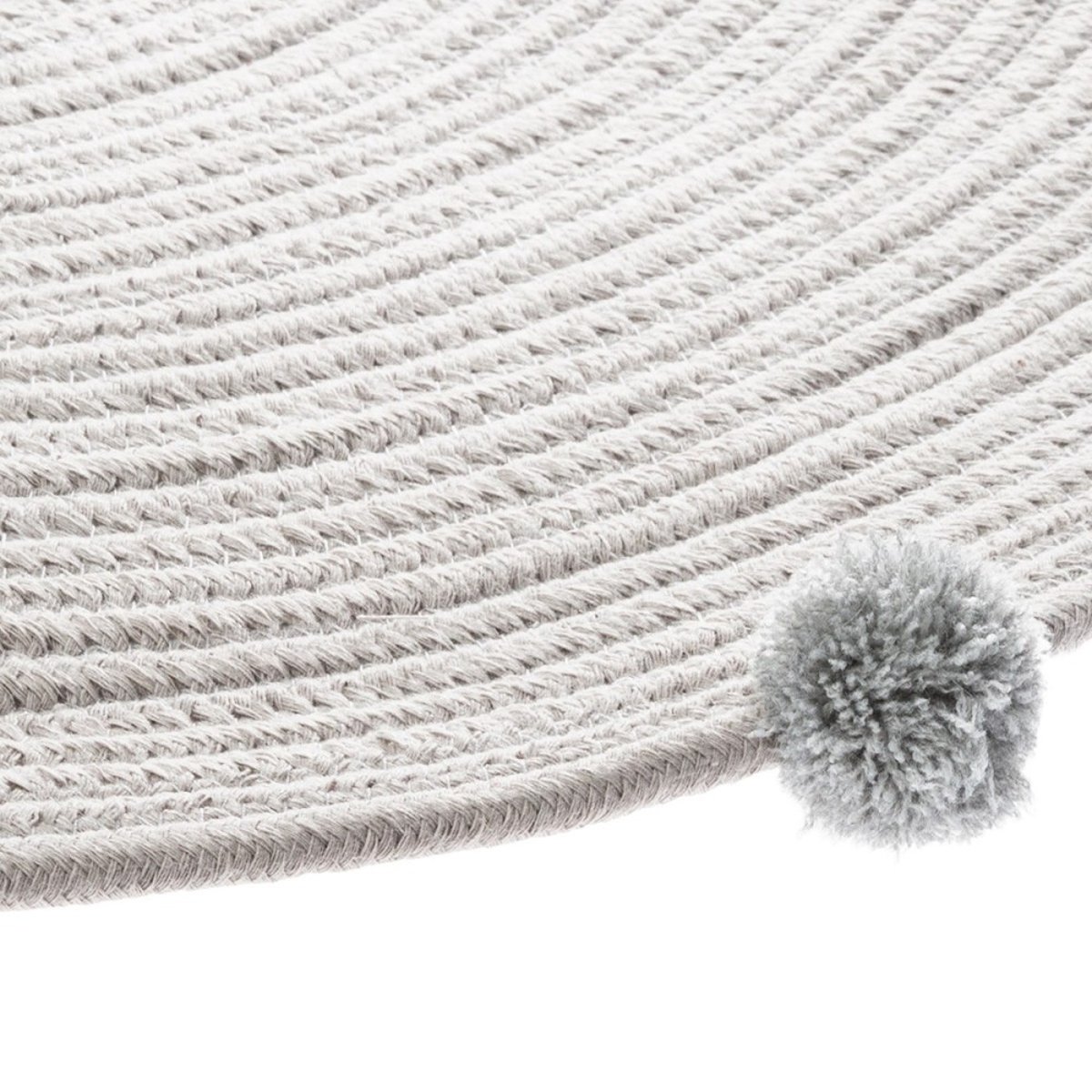 Tapis Gros Pompons 90 Gris gris, ATMOSPHERA
