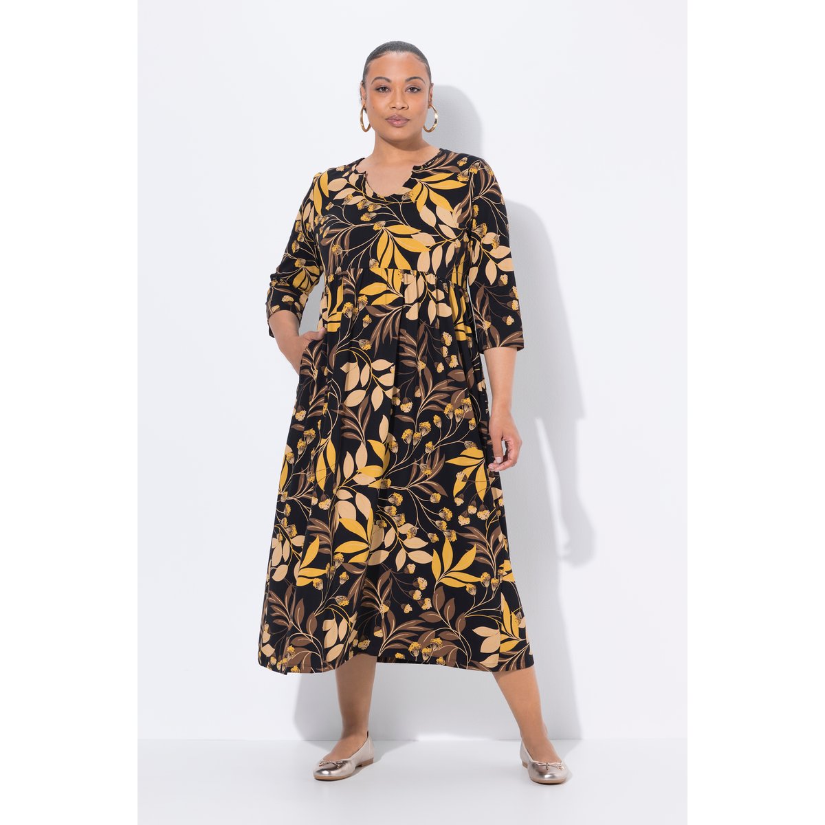 Robe maxi en jersey noir, ULLA POPKEN
