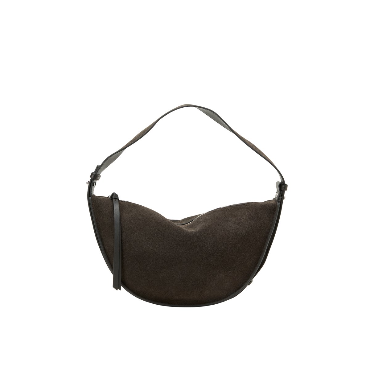Sac à bandoulière modèle Aami moyen en cuir velours souple marron foncé, MARC O'POLO