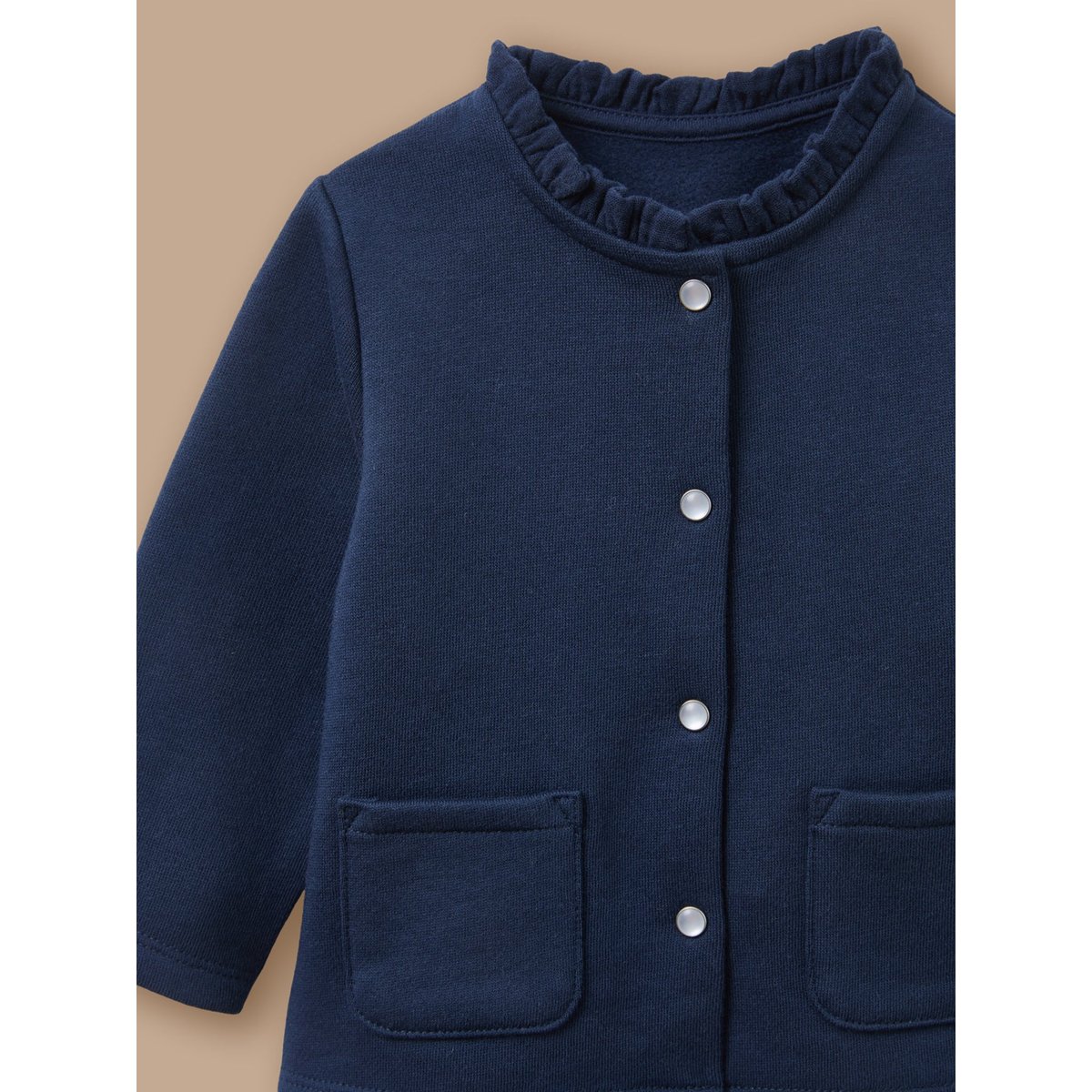Cardigan en molleton marine, CYRILLUS