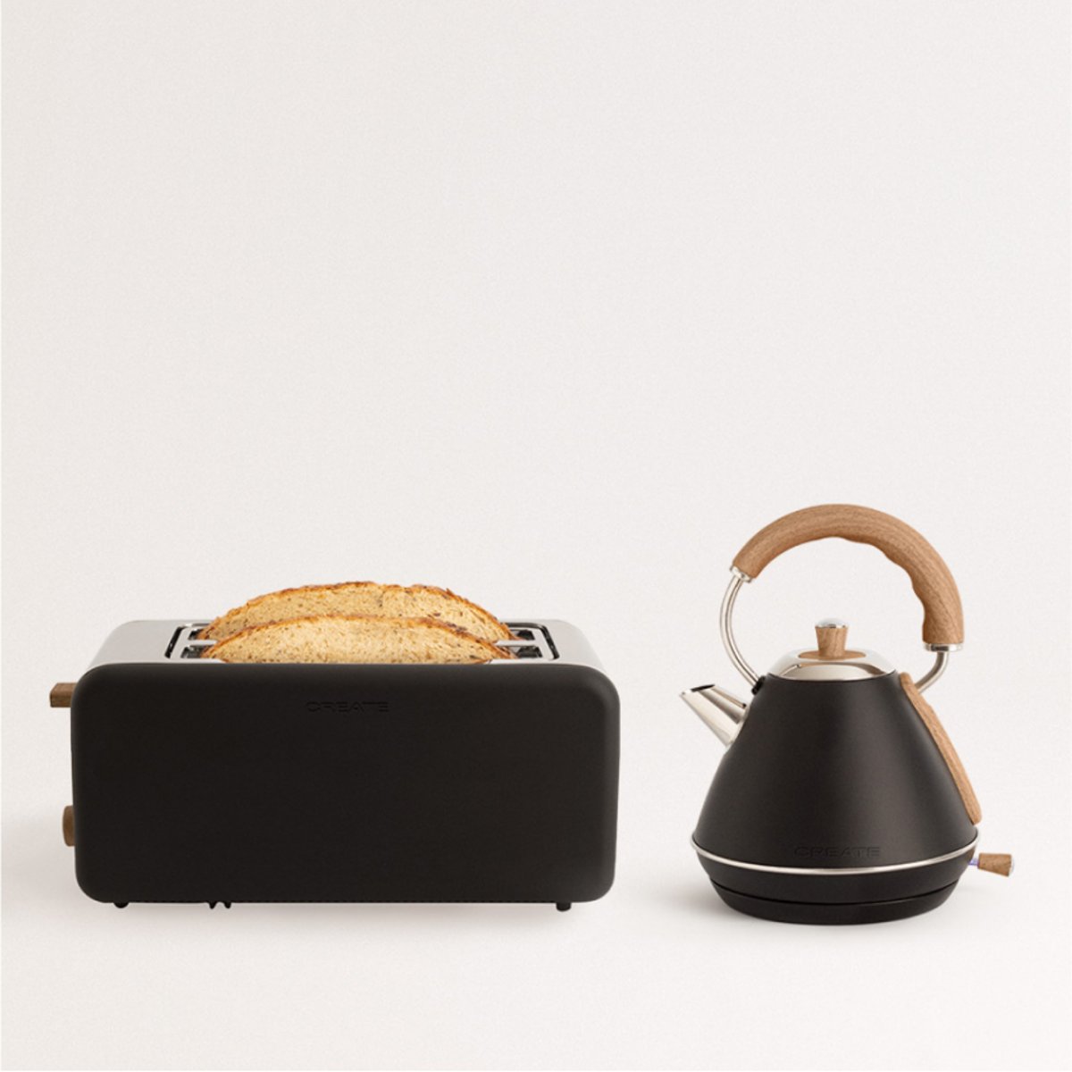 Pack grille-pain + bouilloire TOAST RETRO (grand) & KETTLE noir, CREATE
