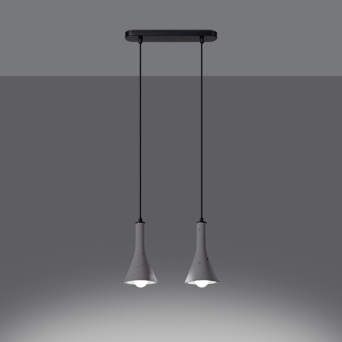 Suspension Béton Gris E14 2 Rea gris, EDEN