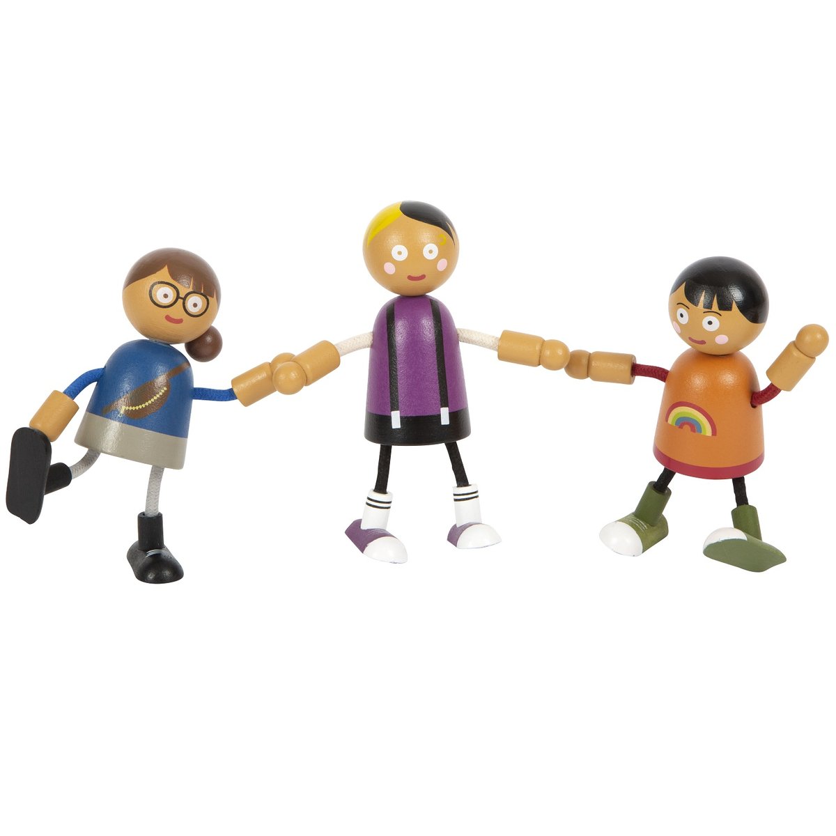 Famille de poupées souples avec bébé beige, SMALL FOOT COMPANY