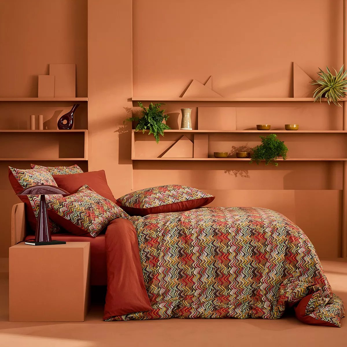 Lot de 2 taies percale de coton WAVY pop, GARNIER THIEBAUT