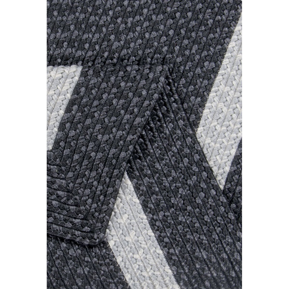 Tapis outdoor et indoor tissé main Benito anthracite, GINO FALCONE