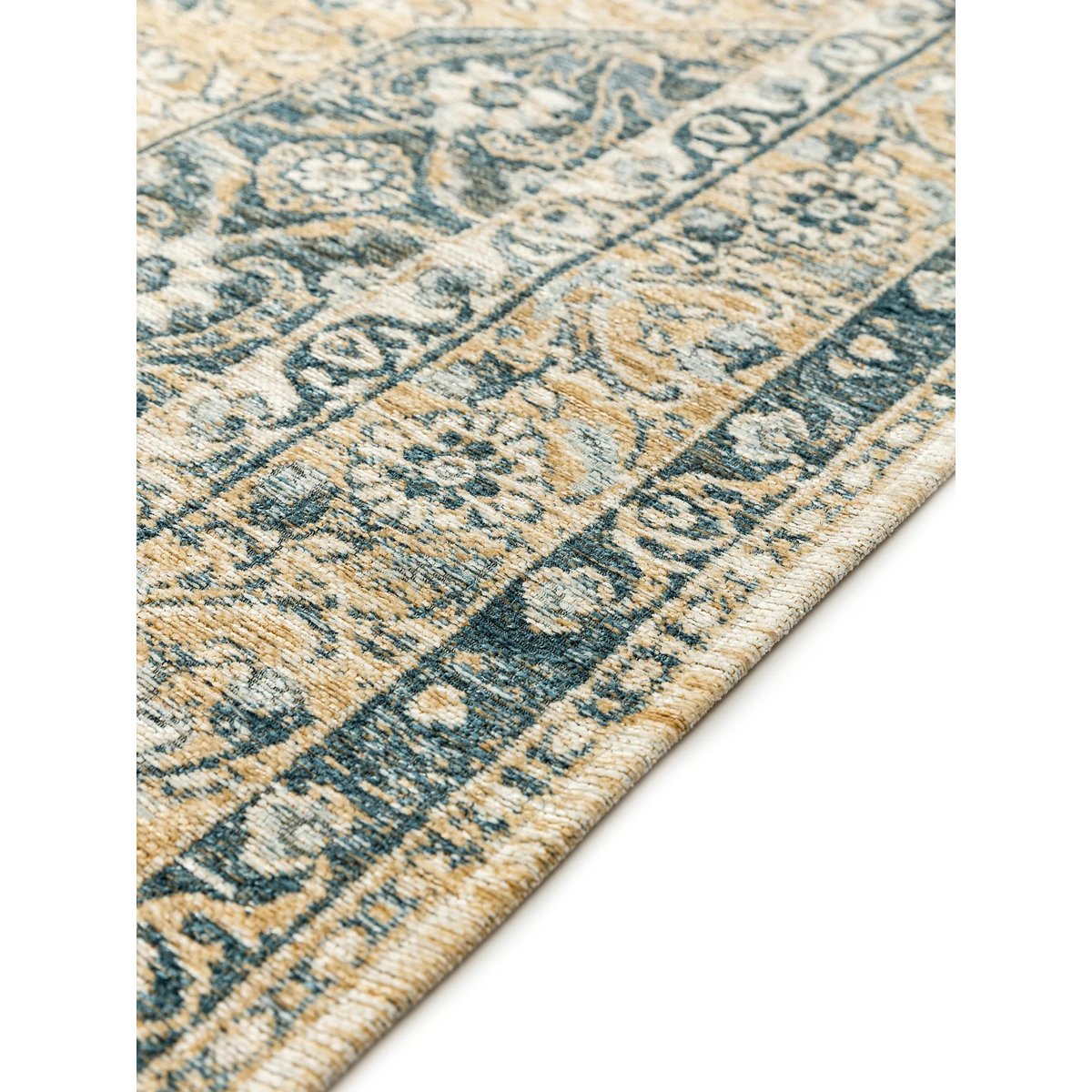 Tapis tissé plat FRENCIE bleu, BENUTA 
