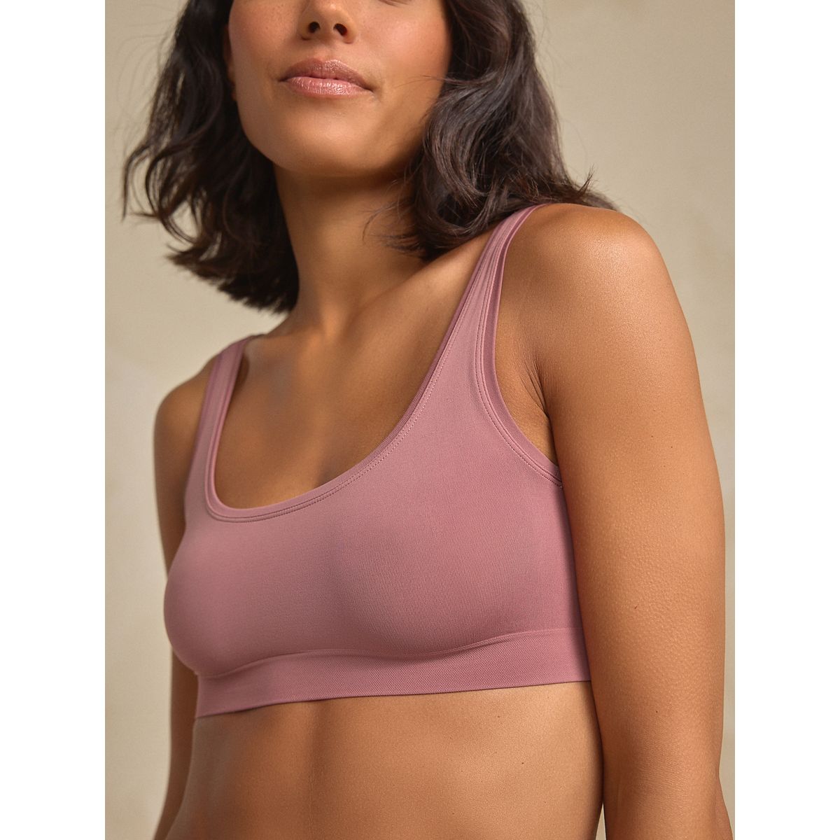 Soutien-gorge court ultra doux sans coutures rose, NEXT