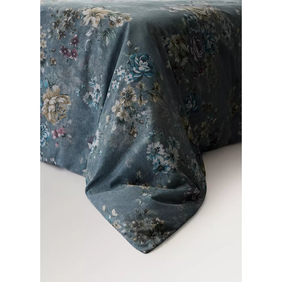 Housse de couette 100 % coton floral Lit 150/160 cm vert forêt, MANGO HOME