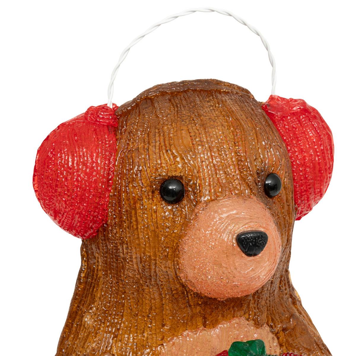 Forme acrylique solaire ours 60 LED fixes H47 cm marron, FEERIC LIGHTS & CHRISTMAS