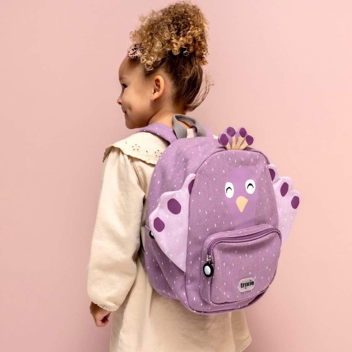 Sac à dos enfant violet, blanc, noir, TRIXIE
