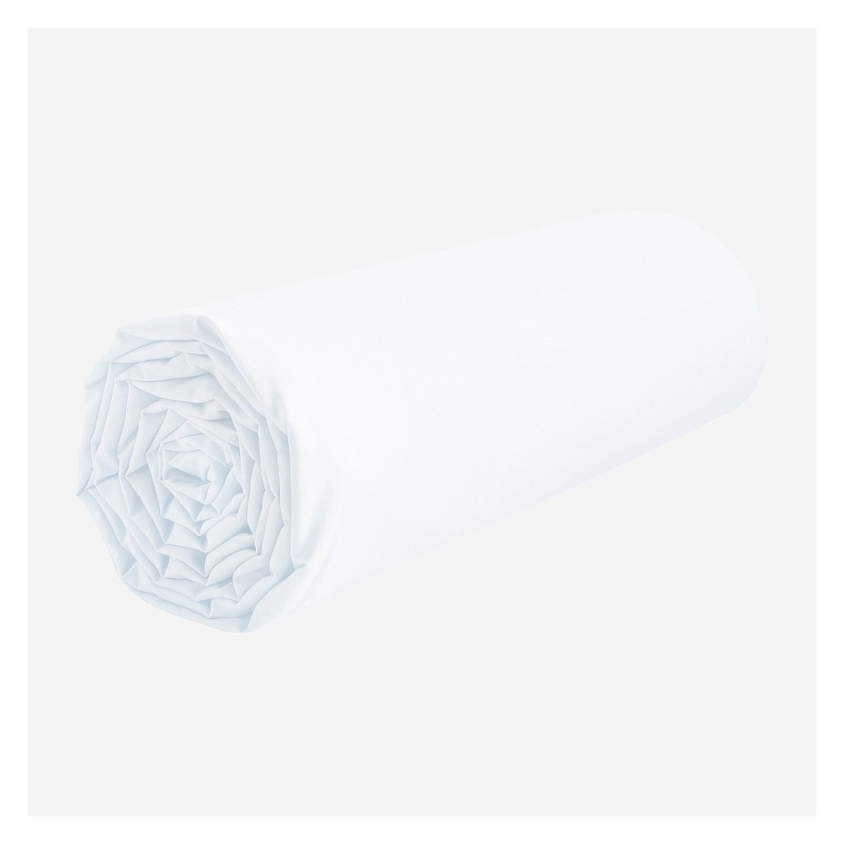 Drap housse en percale de coton AMANCE blanc, HABITAT