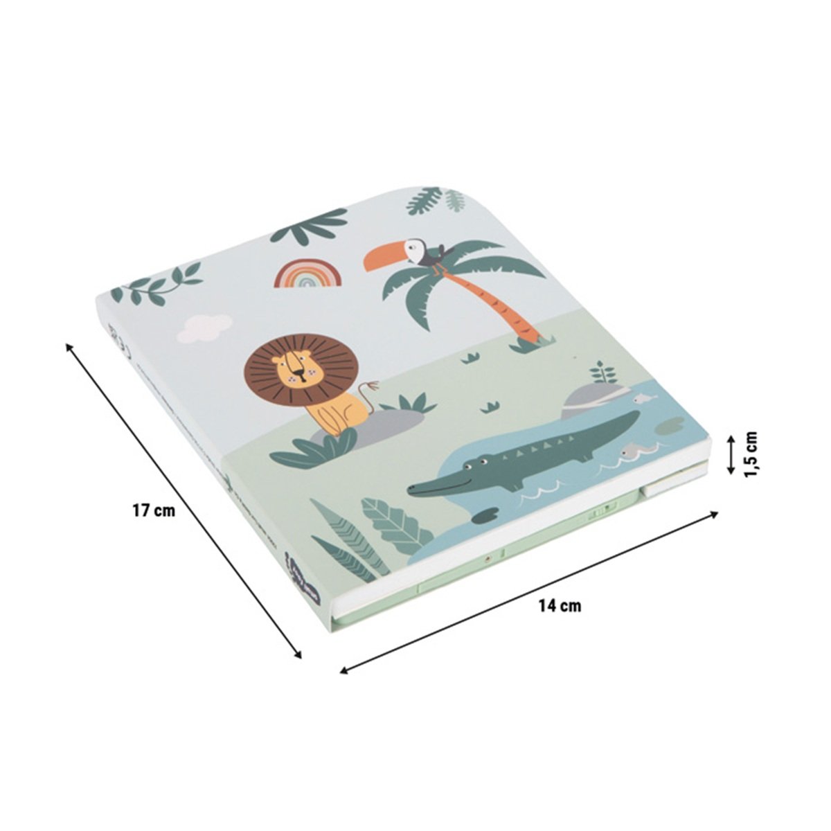 Livre de coloriage LCD motifs Safari vert, SMALL FOOT COMPANY