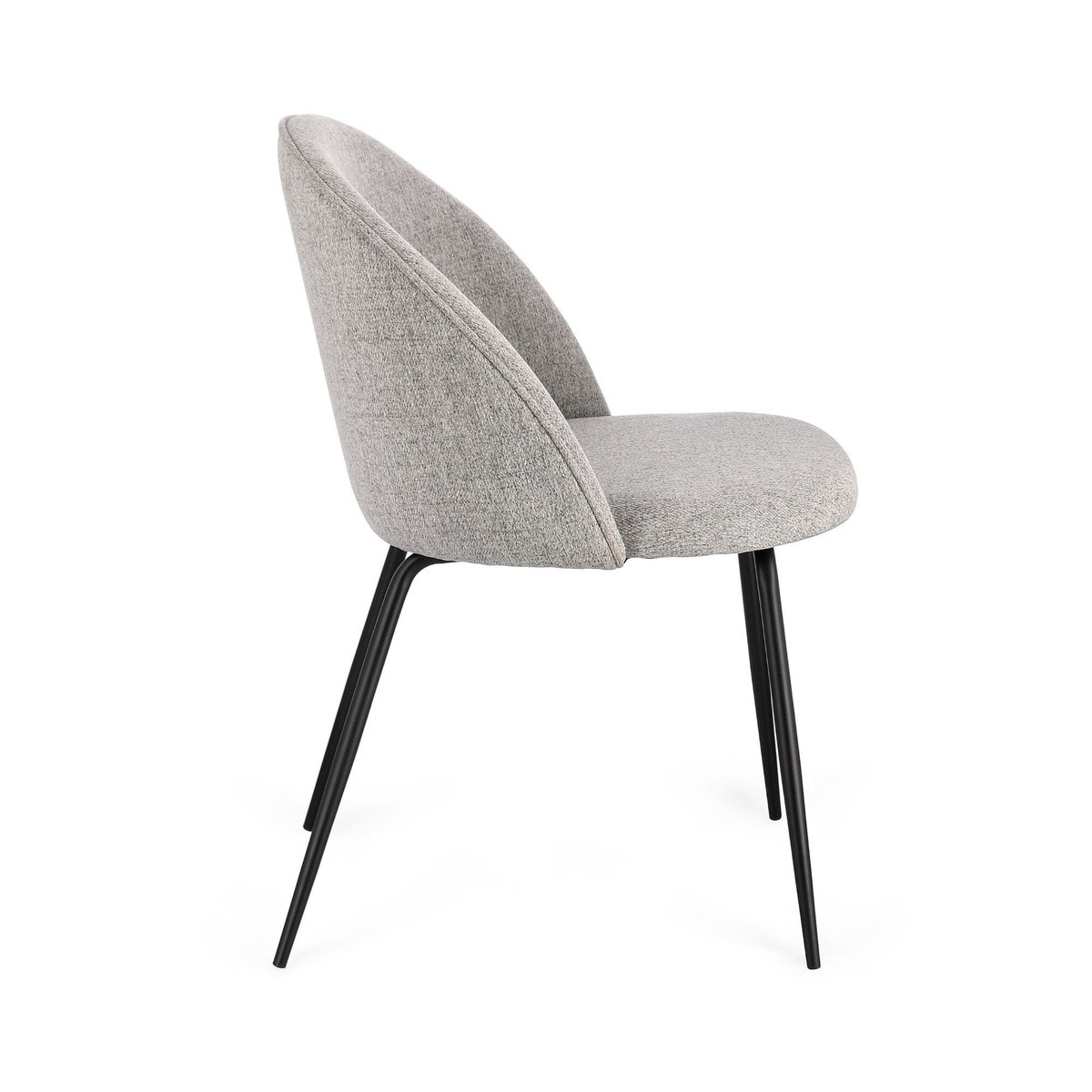 Chaises de salle à manger en métal et tissu (lot de 4) - DIANE gris, HELLIN, DEPUIS 1862