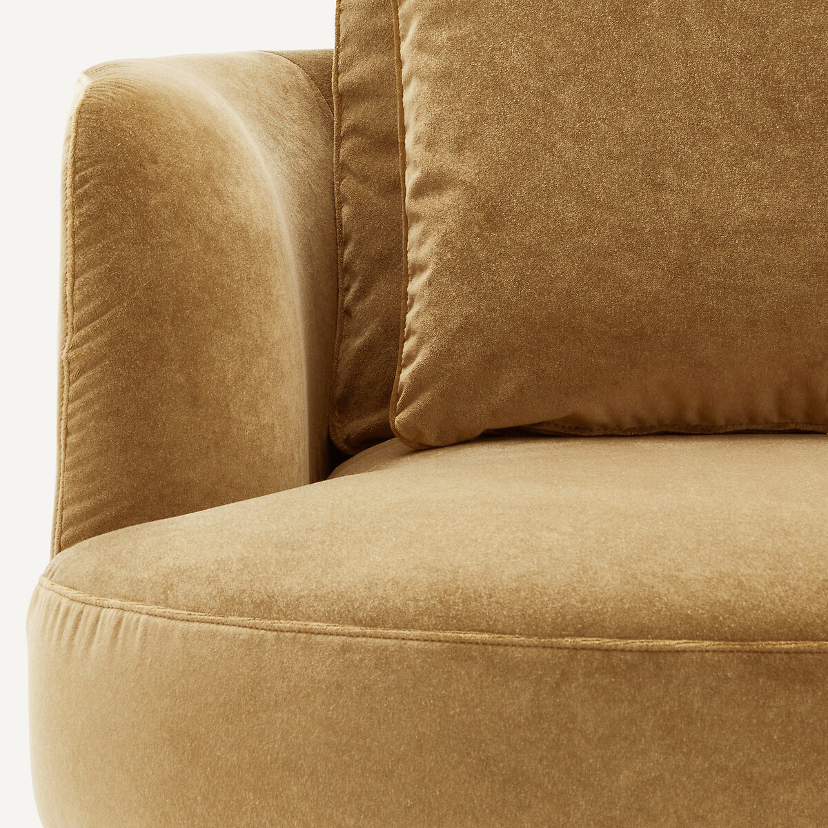 Linkes Sofa-Halbmodul, modular, aus Leinenvelours, TIBERIO karamell, AM.PM