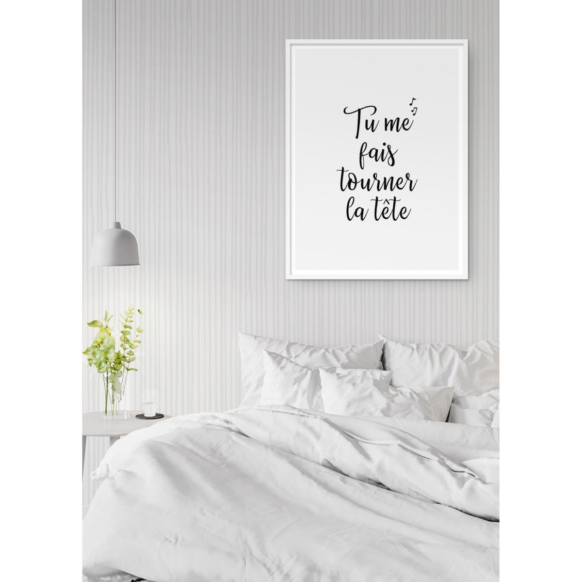 Affiche 'Tu me fais tourner la tête' blanc, L'AFFICHERIE