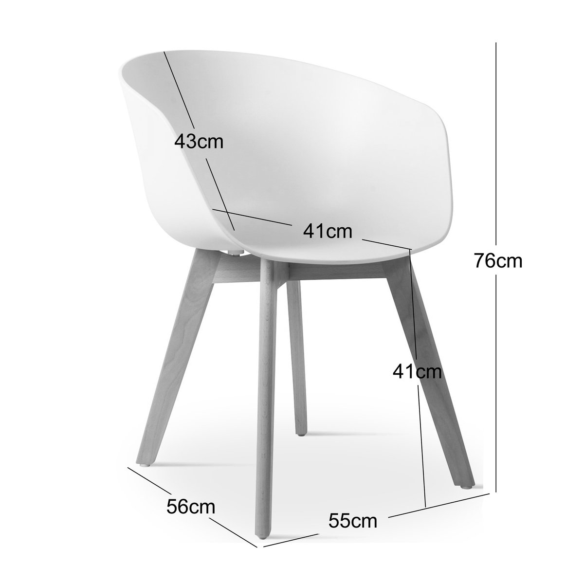 Chaise Scandinave, ALBORG blanc, NORDLYS