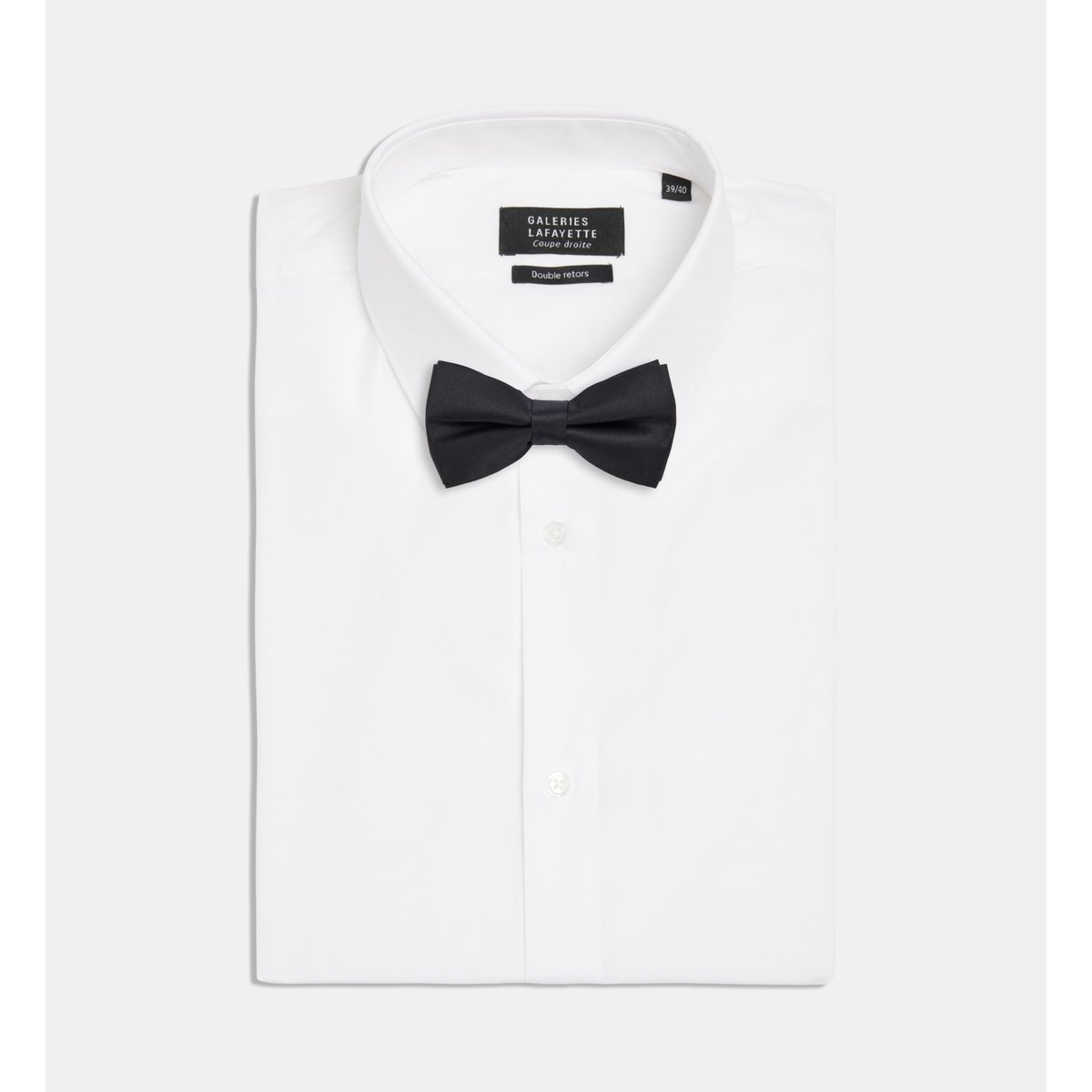 Nœud papillon satipoly uni satiné noir, GALERIES LAFAYETTE