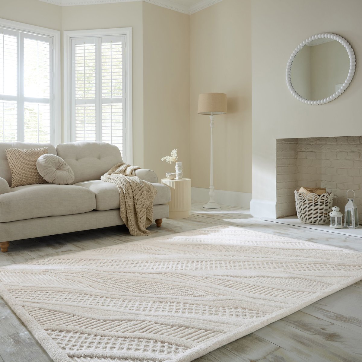 Tapis en laine ABSTRAIT blanc, FLAIR RUGS