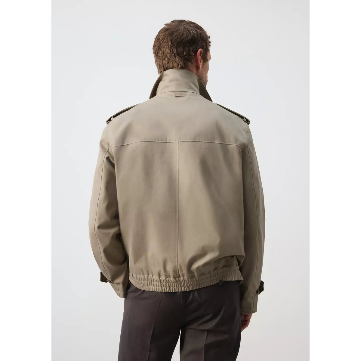Blouson 100 % coton déperlant marron moyen, MANGO MAN