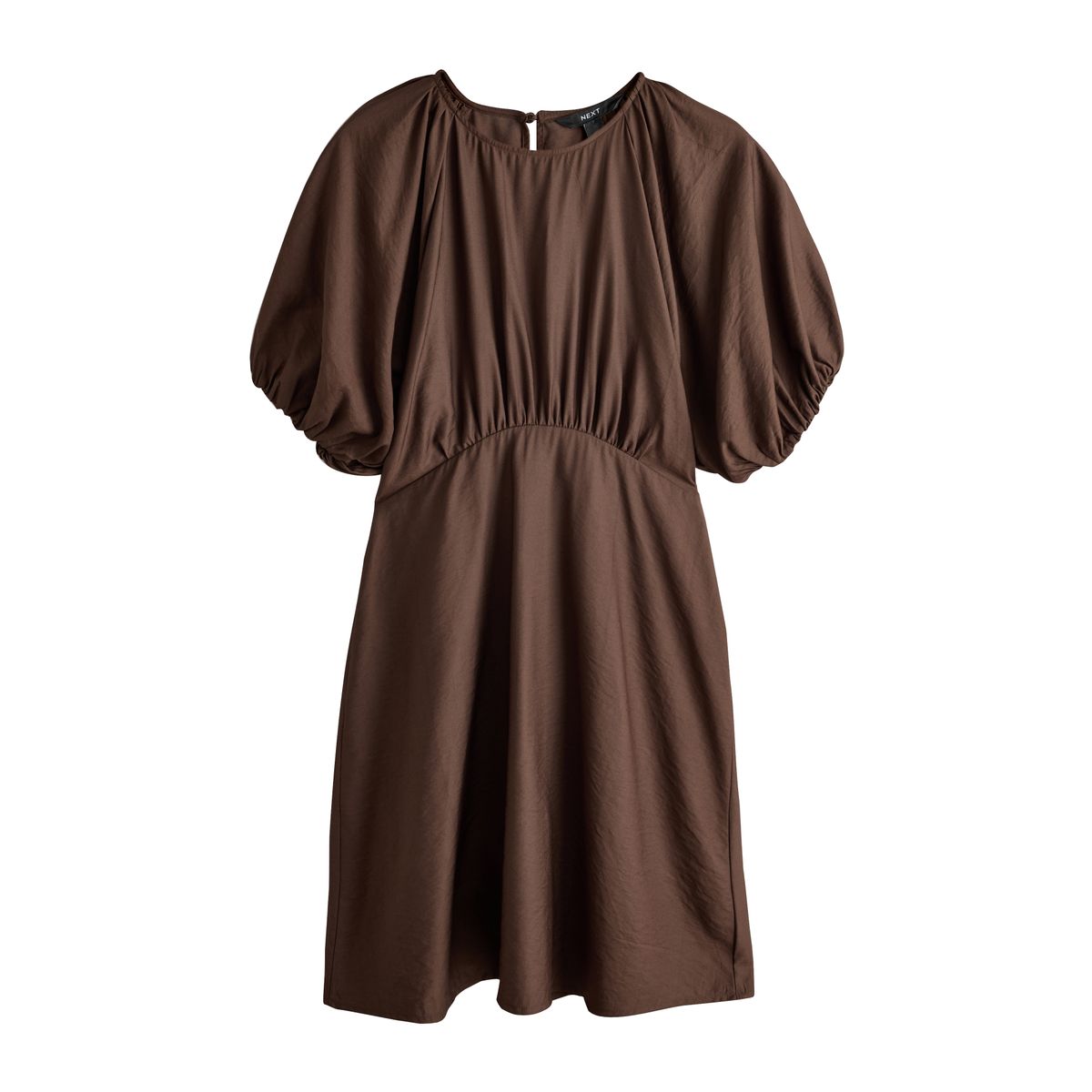 Mini-robe à manches bouffantes marron chocolat, NEXT