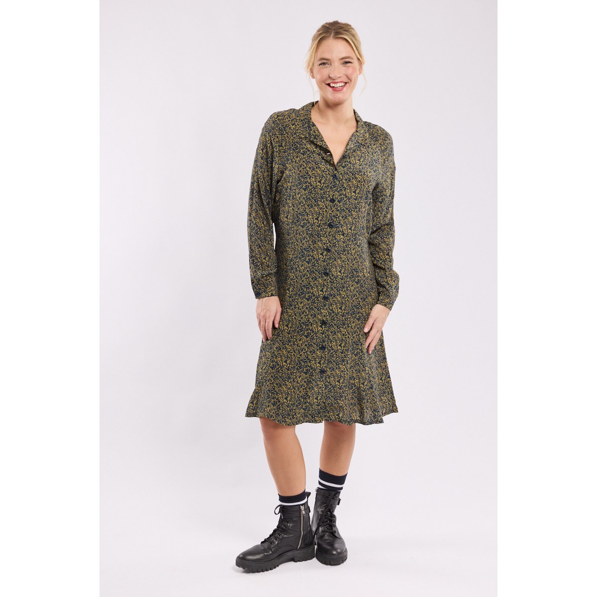 Robe chemise imprimée en Cupro imprimé ombrage, ARMOR-LUX