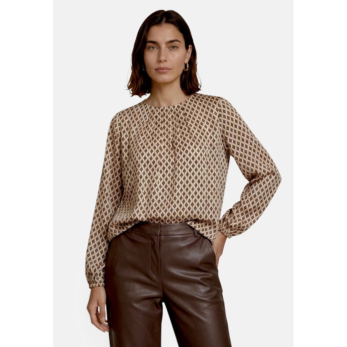 Chemisier à imprimé cream/brown, ZERO