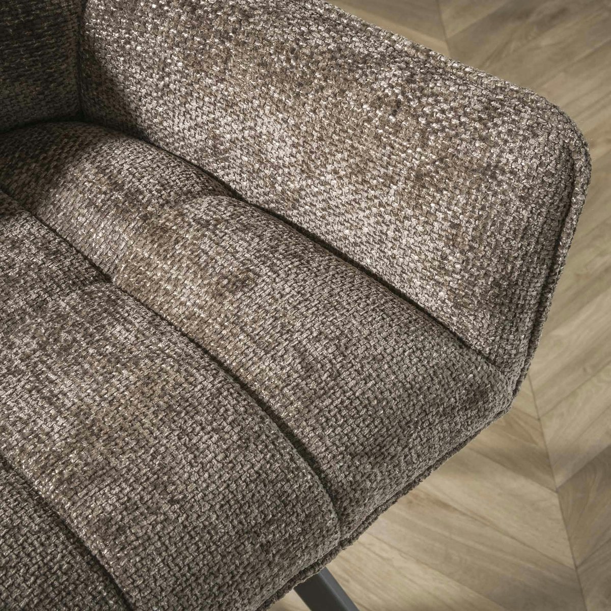 Chaise de bar pivotante en velours texturé taupe (lot de 2) MELBOURNE taupe, PIER IMPORT