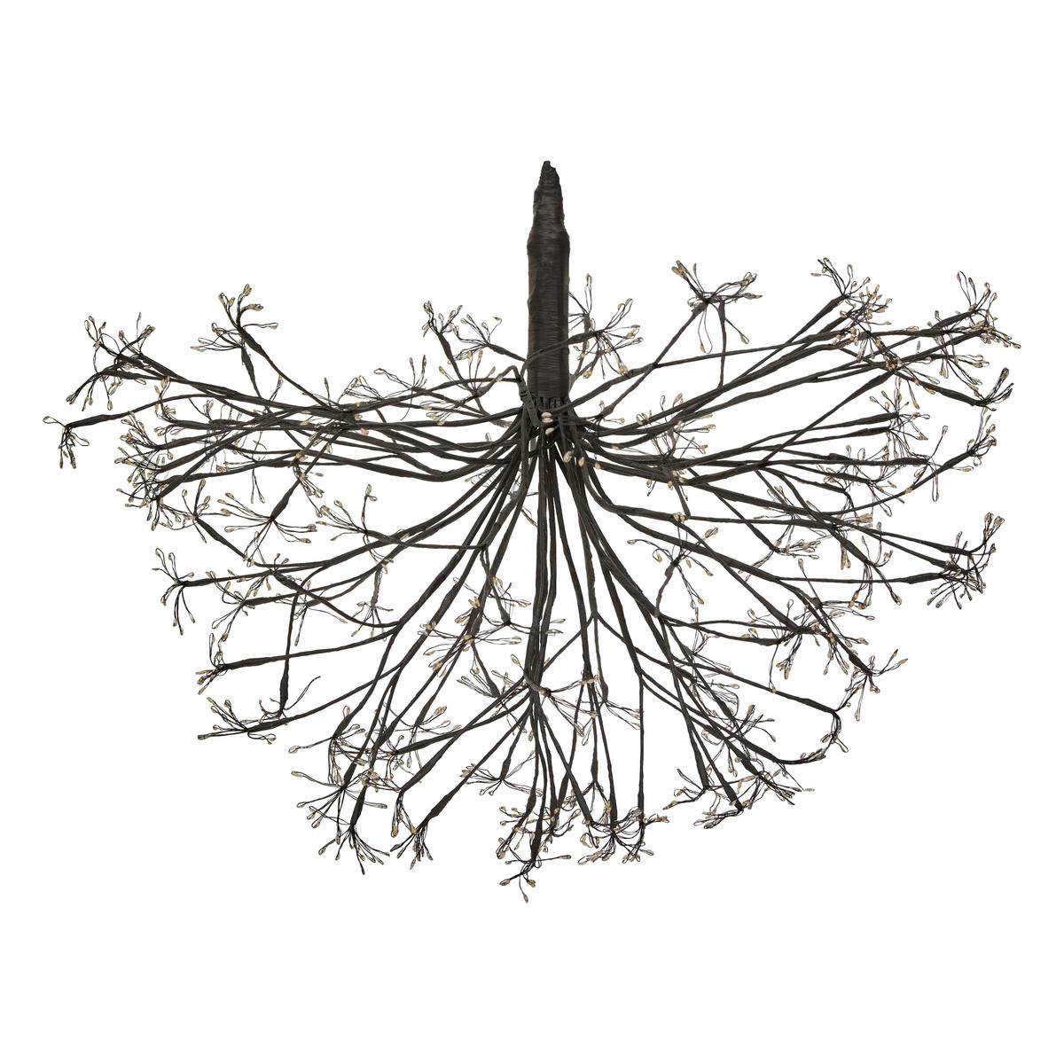 Décoration extérieure boule de Noël fleur lumineuse métal 1080 LED D60 cm noir, ATMOSPHERA