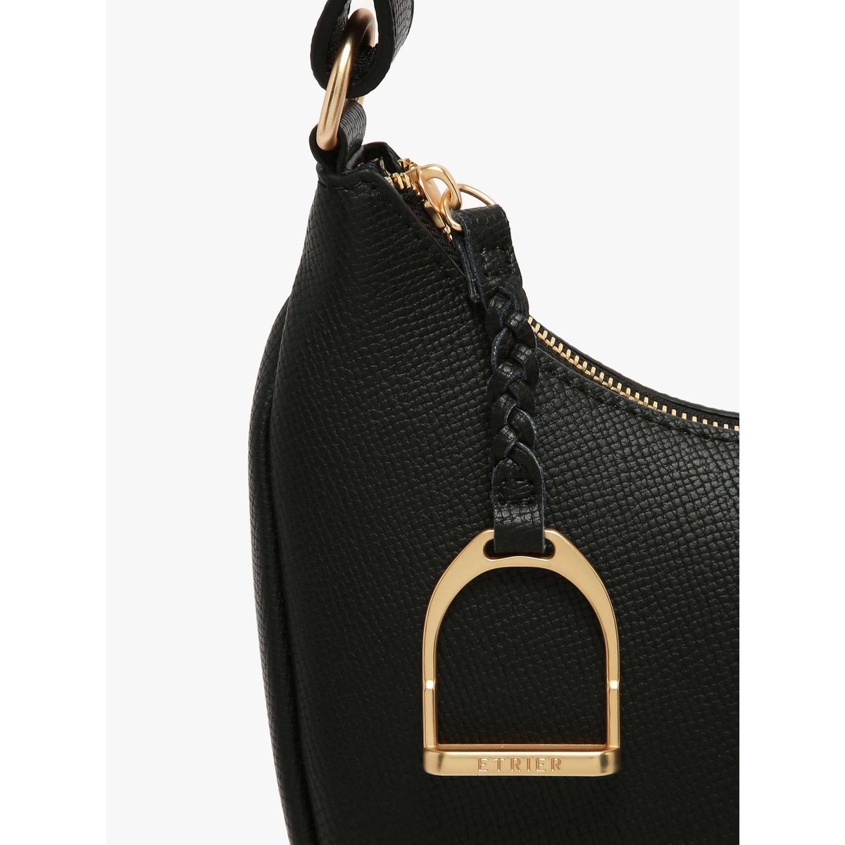 Sac bandoulière Torsade cuir noir, ETRIER