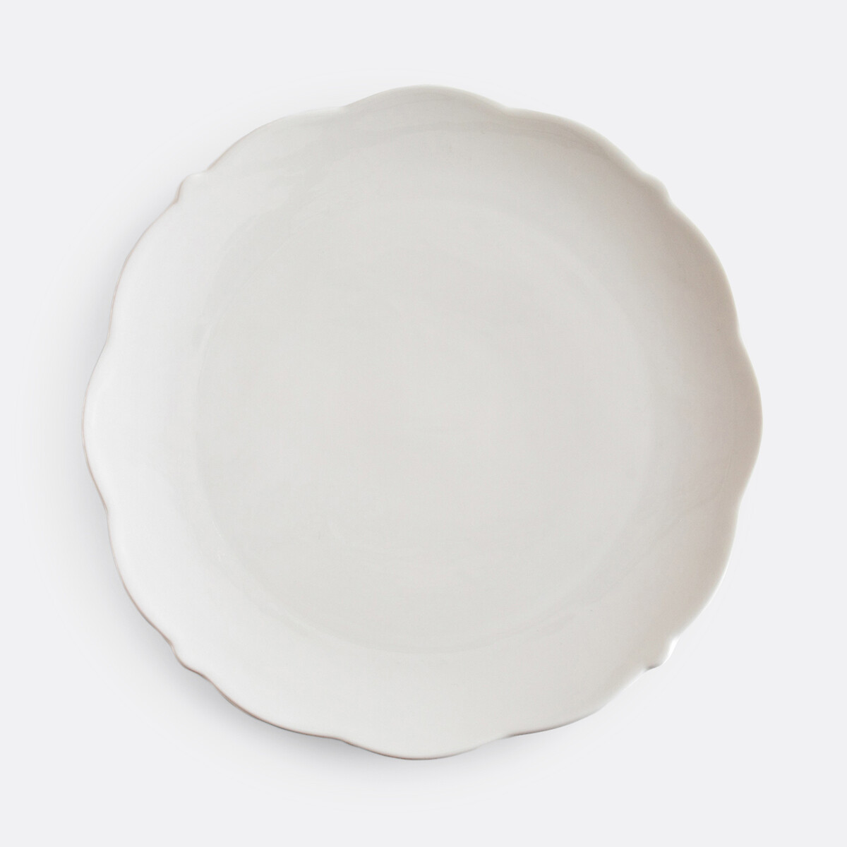 Lote de 4 platos llanos de porcelana, Hirène blanco, LA REDOUTE INTERIEURS