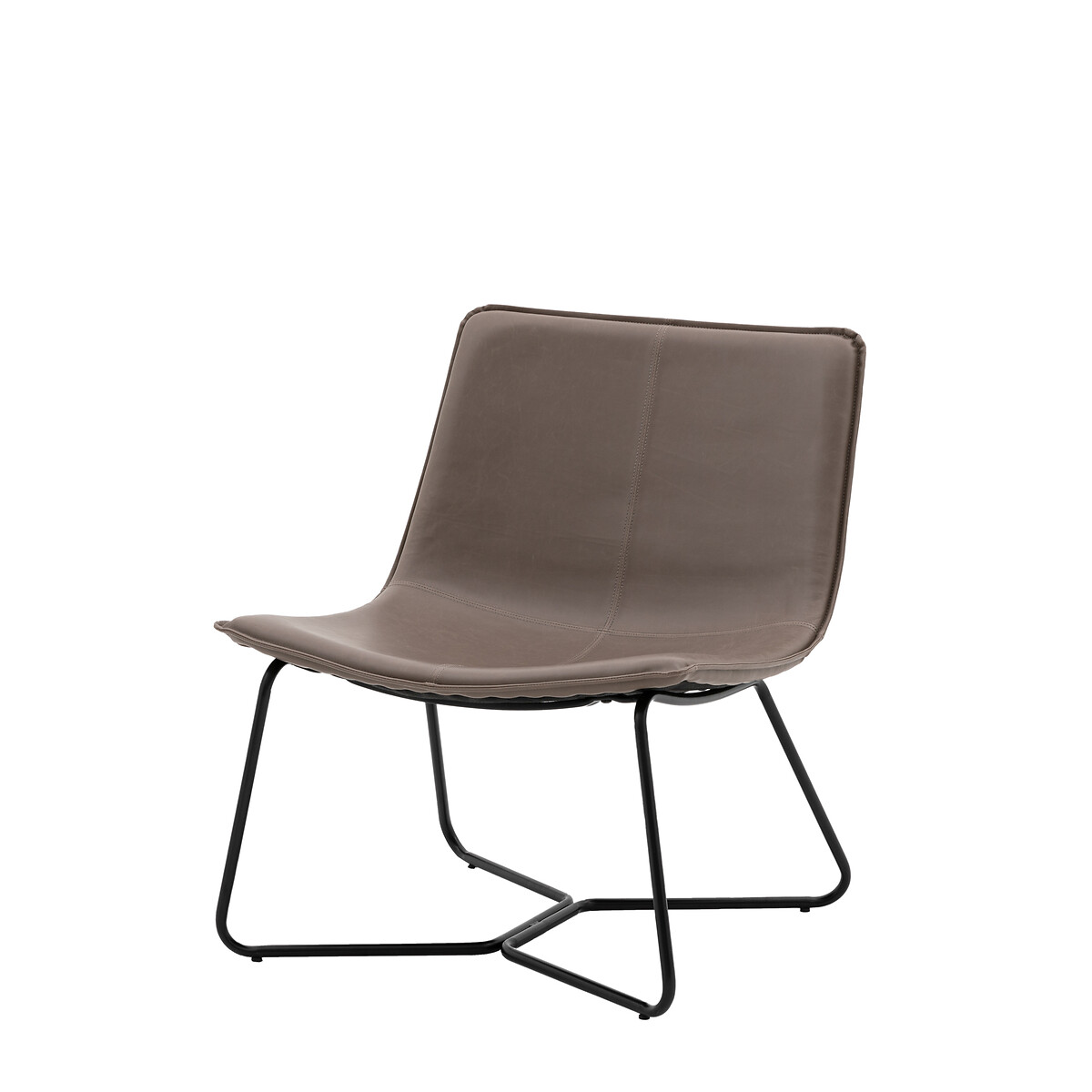 Hines Industrial Faux Leather Lounge Chair spiced chocolate, ÉDITÉ