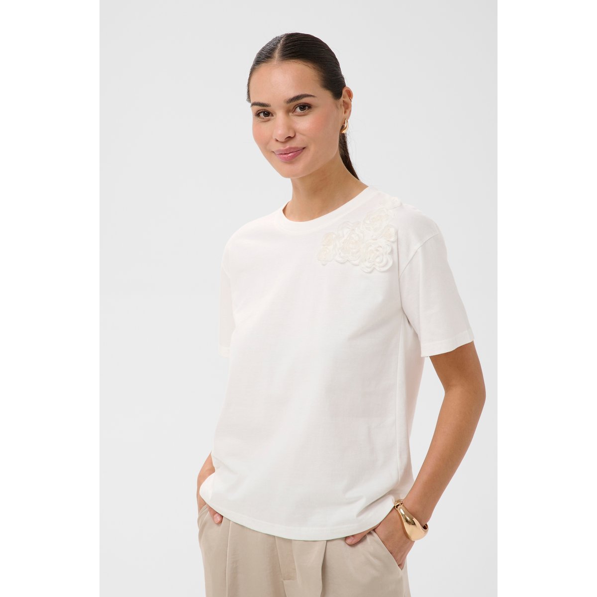 T-shirt à manches courtes blanc chalk, KAFFE