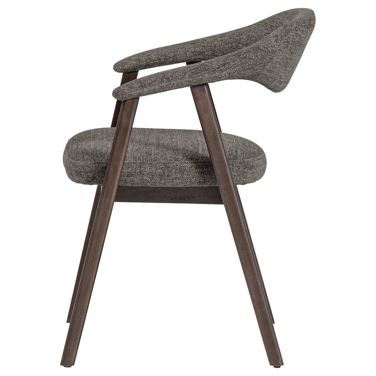 Lot de 2 chaises de salle à manger en tissu tissé AVAR gris, WOOOD