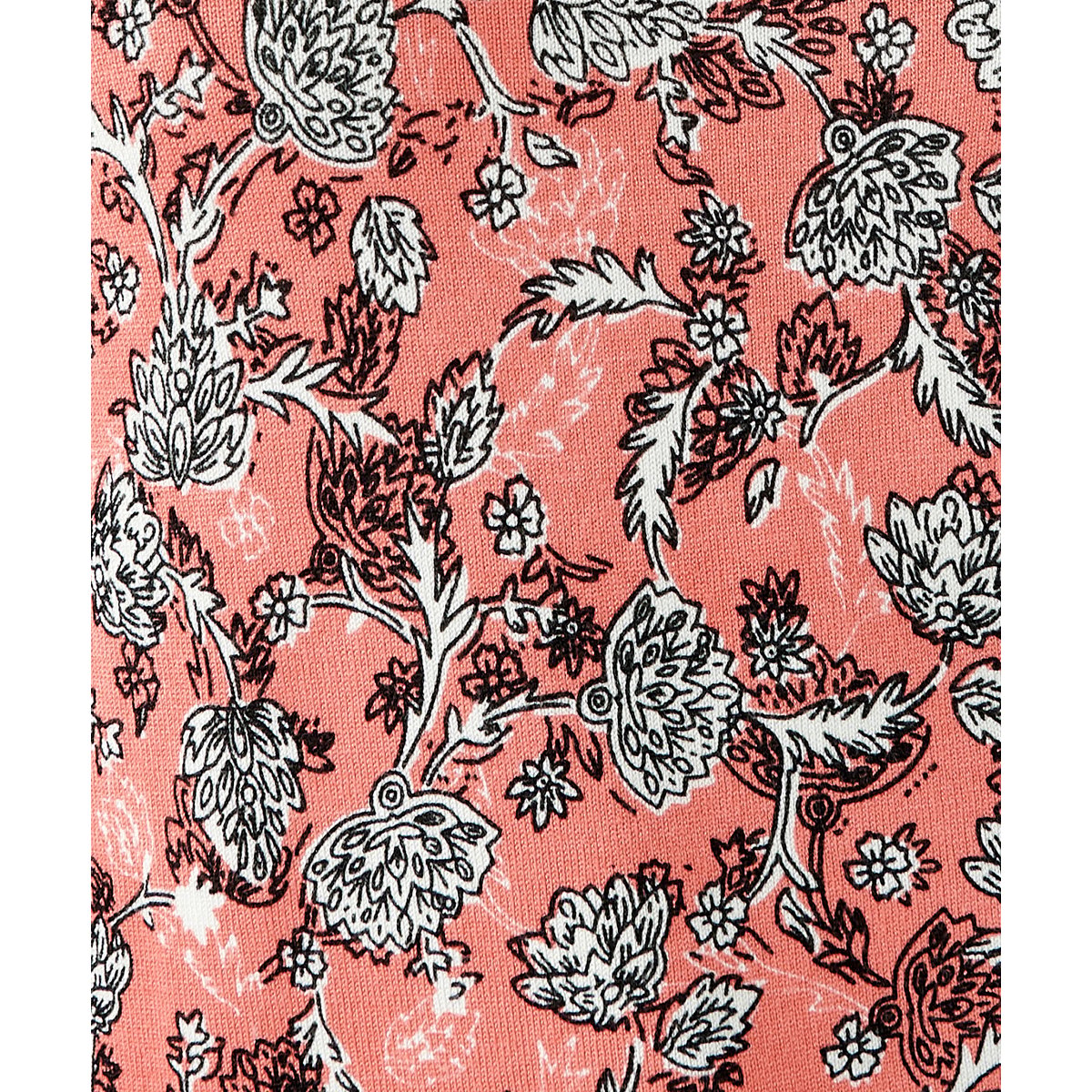 Pull maille fine manches 3/4 rose floral, DAMART