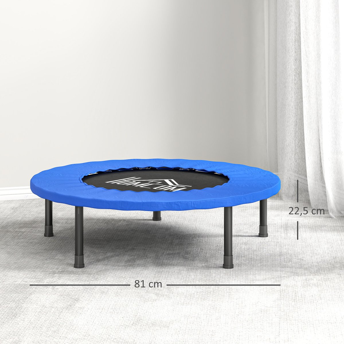 Trampoline Acier Bleu, Noir bleu, HOMCOM