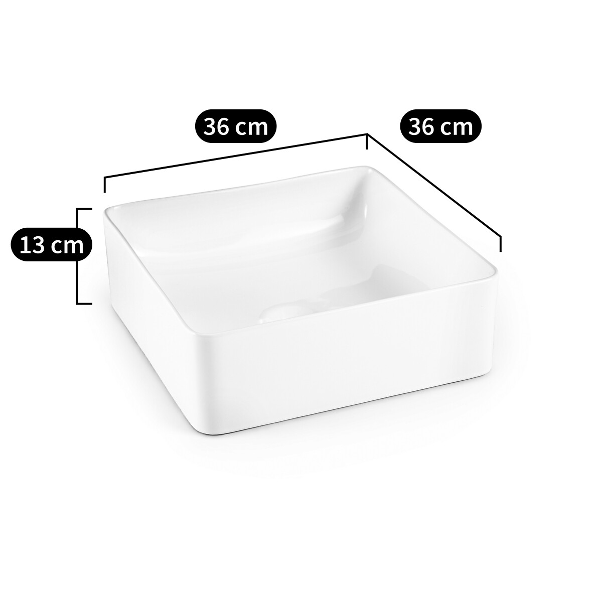 Adles Square Ceramic Sink white, LA REDOUTE INTERIEURS