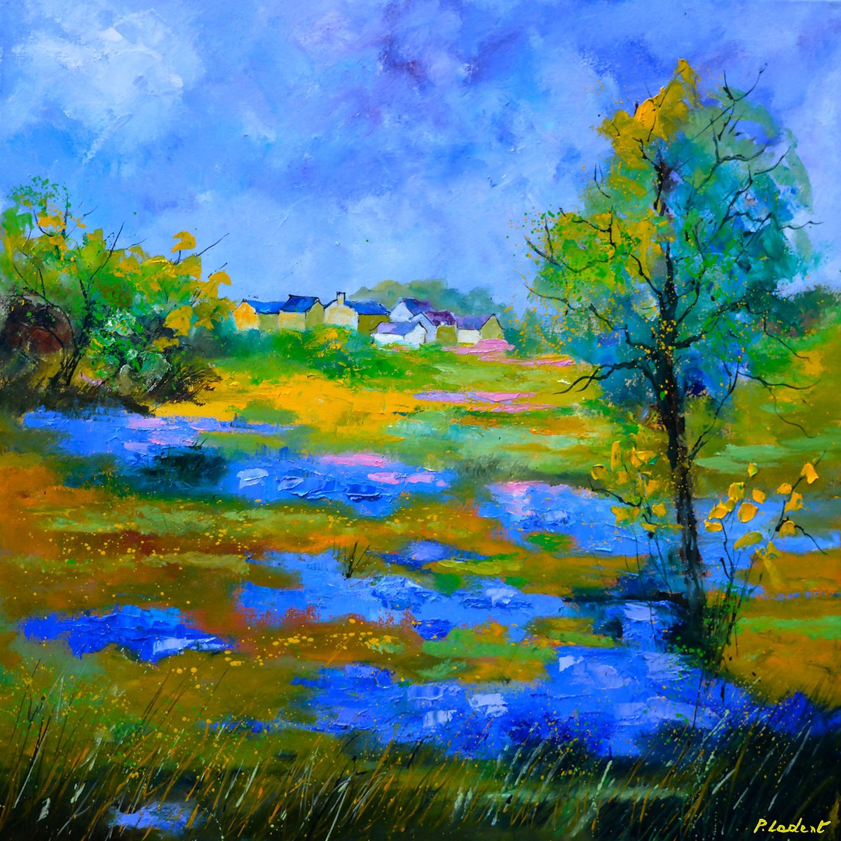 Tableau paysage flaque tableau alu dibond, HEXOA