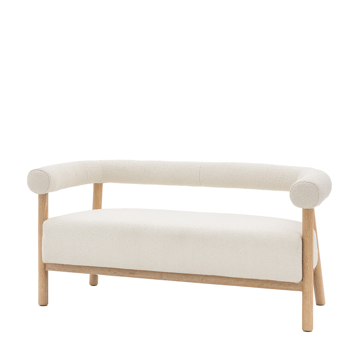 Aretha Mid-Century Boucle 2-Seater Accent Sofa cream, SO'HOME