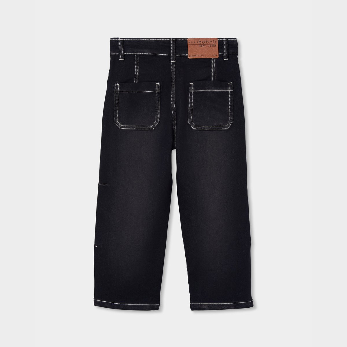 Pantalon denim garçon avec coutures noir, BOBOLI