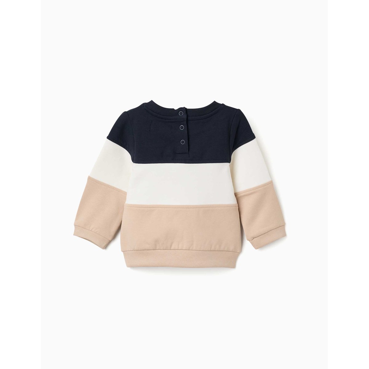 Sweat en coton peigné avec bloc de couleurs bleu foncé, ZIPPY