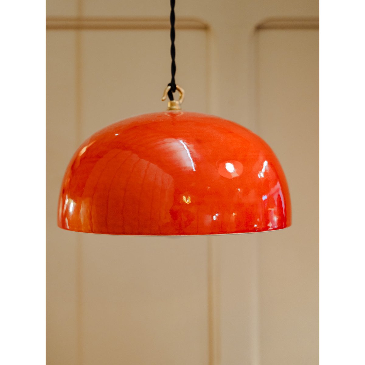 Lampe baladeuse en céramique orange Paulette N°102 - Bon état orange, DEBONGOUT