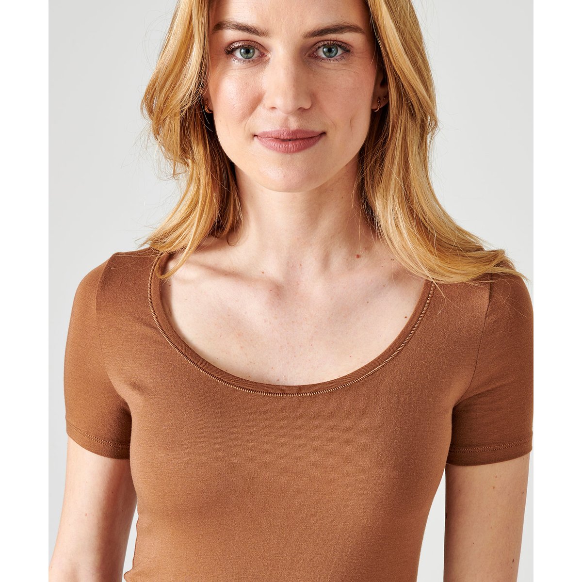 T-shirt manches courtes Thermolactyl marron havane, DAMART