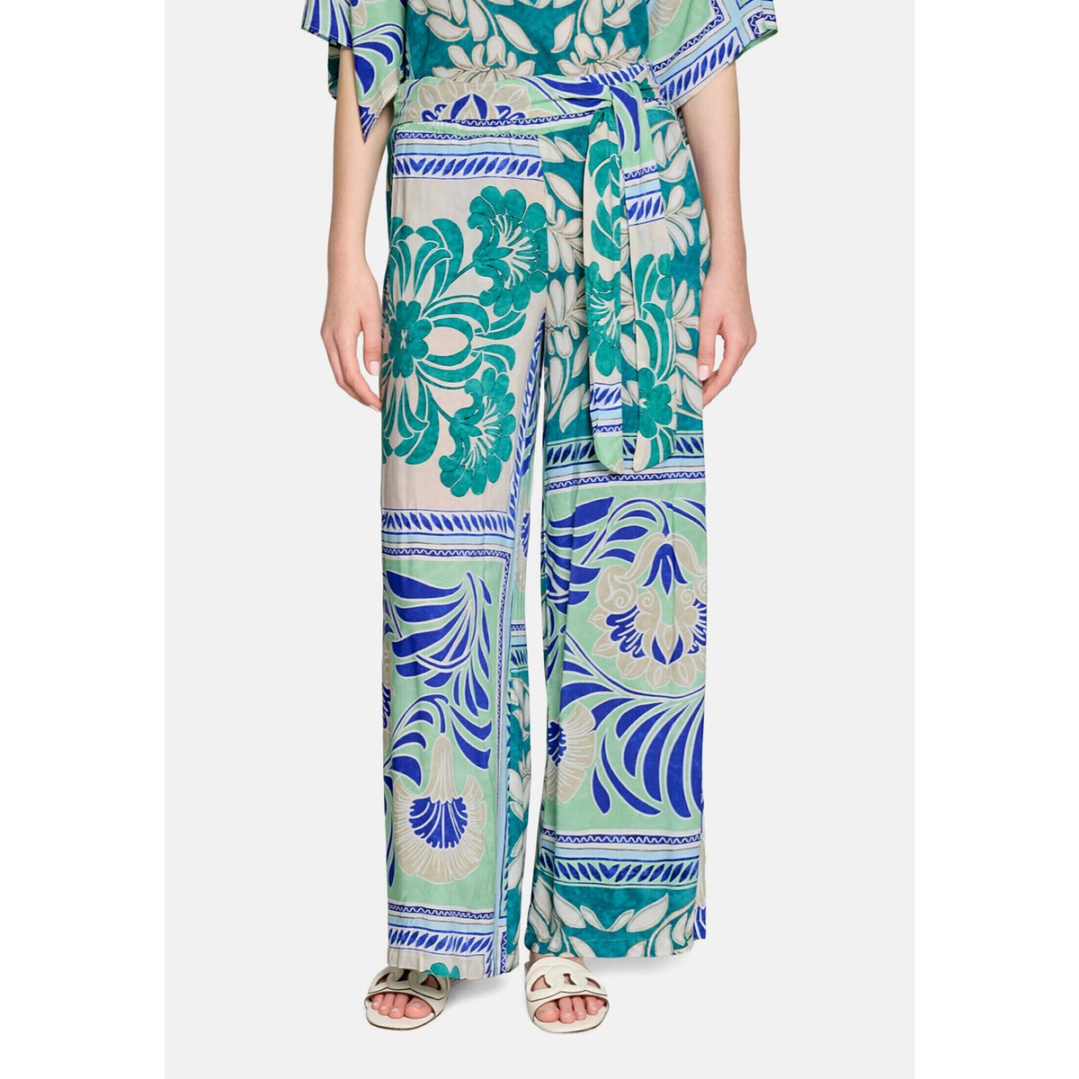 Pantalon palazzo à élastique green/blue, CARTOON
