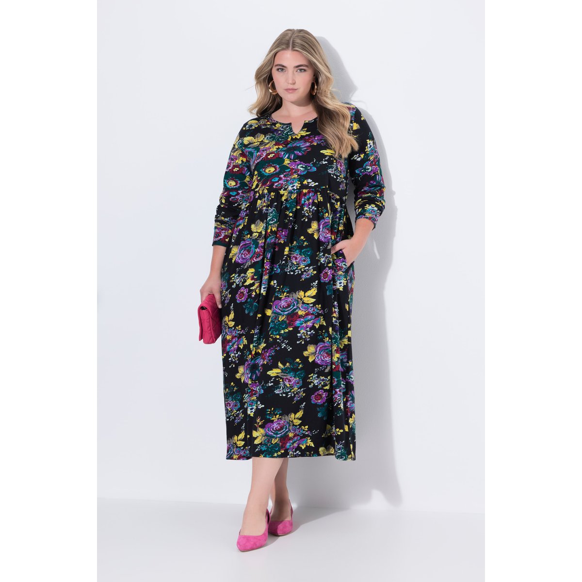 Robe maxi à fleurs noir, ULLA POPKEN